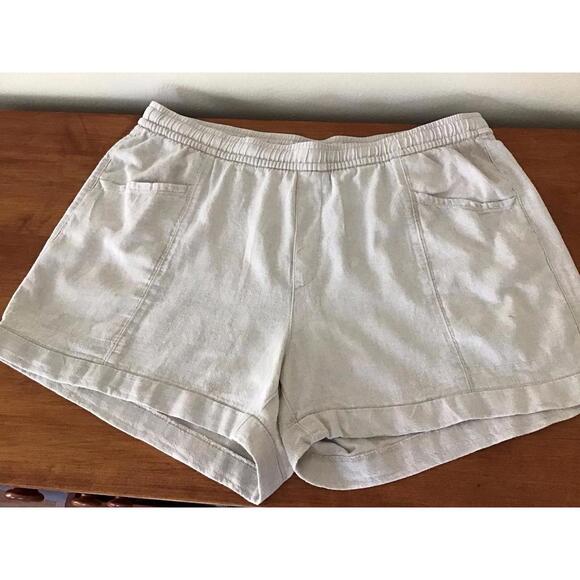 Old Navy  Shorts Women's High Rise Linen Size L Flax Drawstring Waist - Picture 1 of 9